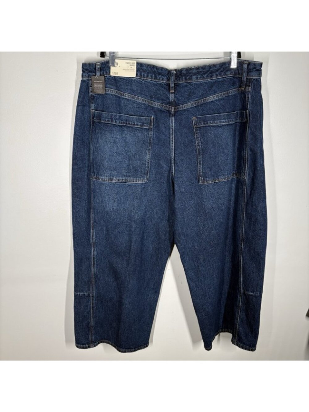 a.n.a Woman Plus Sz 20W Blue Dark Wash Denim Highest-Rise Barrel Jeans NWT - Picture 7 of 14